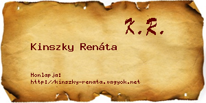 Kinszky Renáta névjegykártya